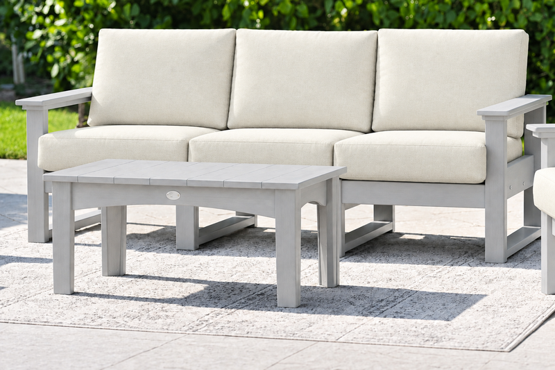 Dove Gray sofa with corrected neutral Canvas cushions