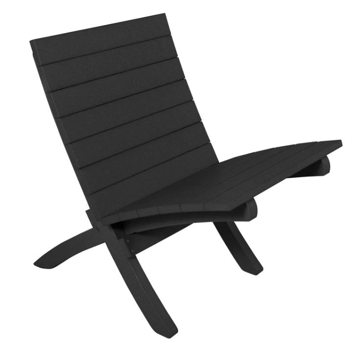 Black outdoor chair on a white background
