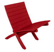Red Adirondack chair on a white background