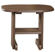 LuxCraft end table in chestnut brown on a white background.  