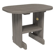 LuxCraft end table in coastal gray on a white background.  