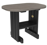 LuxCraft end table in coastal gray and black on a white background.  
