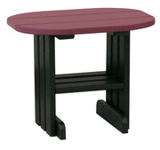 LuxCraft end table in cherrywood and black on a white background.  