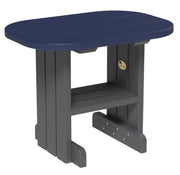 LuxCraft end table in Patriot blue and slate on a white background.  