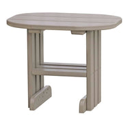 LuxCraft end table in weatherwood on a white background.  