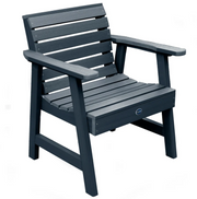 Sequoia garden chair in federal blue on a white background.  