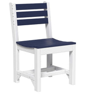 Chair with navy blue seat and backrest on a white background