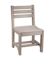 Beige chair with slatted design on a white background