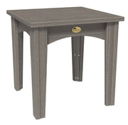 Coastal gray island end table on a white background.  
