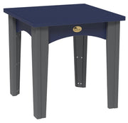 Patriot blue and slate island end table on a white background.  