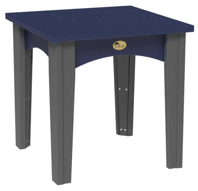 Patriot blue and slate island end table on a white background.  