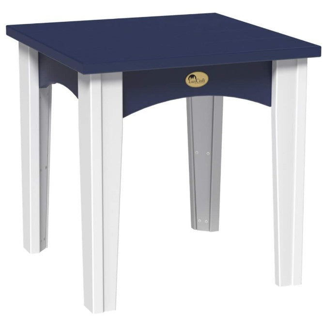 Patriot blue and white island end table on a white background.  
