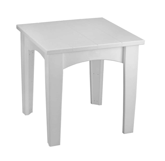 White island end table on a white background.  