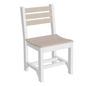 White chair with birch seat and backrest on a white background
