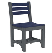 Chair with blue seat and backrest on a white background