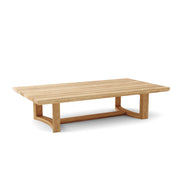 Anderson Teak Junus Coffee Table angled view on white background.  