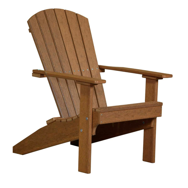 Brown Adirondack chair on a white background