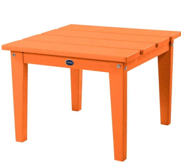 Orange outside  table with a visible brand logo on a white background