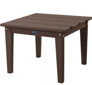 Brown outdoor table with a visible brand logo on a white background