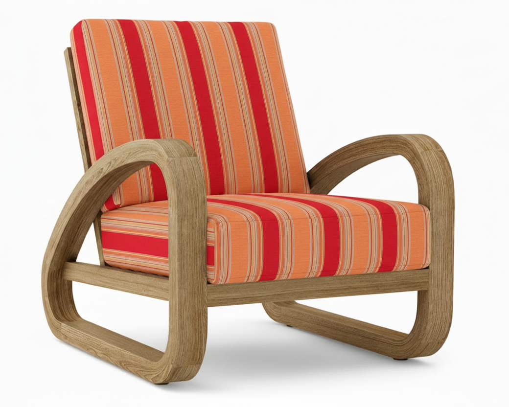 Anderson Teak Malaga Deep Seating Lounge Chair – Bravada Salsa Sunbrella Cushion"