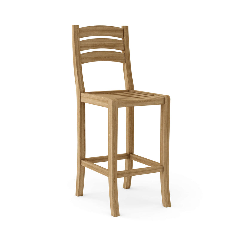 Wooden bar stool on a white background