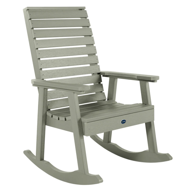 Sequoia rocking chair in eucalyptus on a white background.  