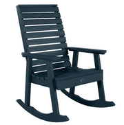 Sequoia rocking chair in federal blue on a white background.  