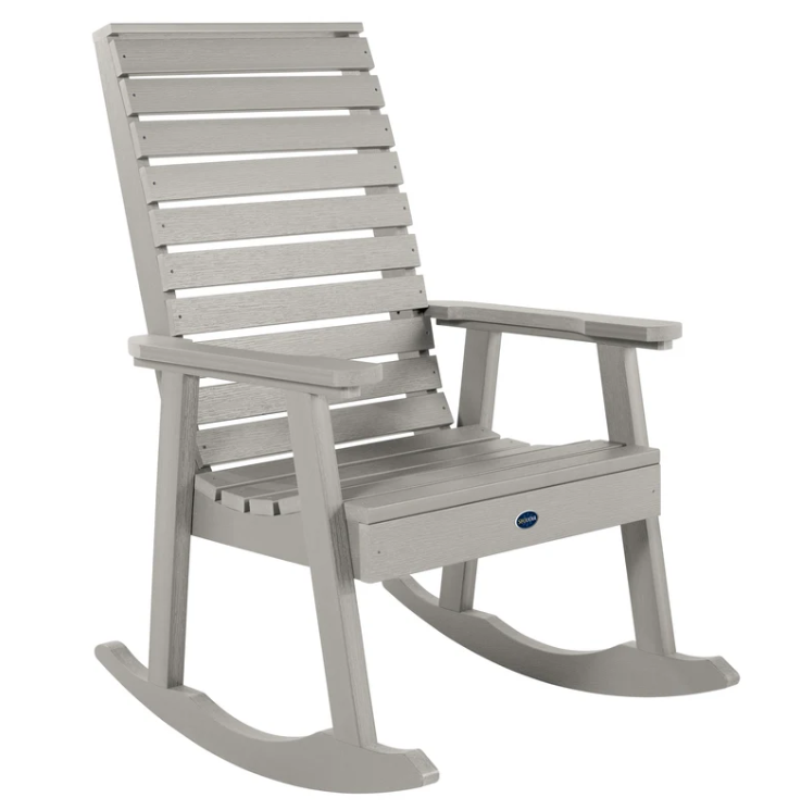 Sequoia rocking chair in harbor gray on a white background.  