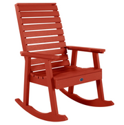 Sequoia rocking chair in rustic red on a white background.  