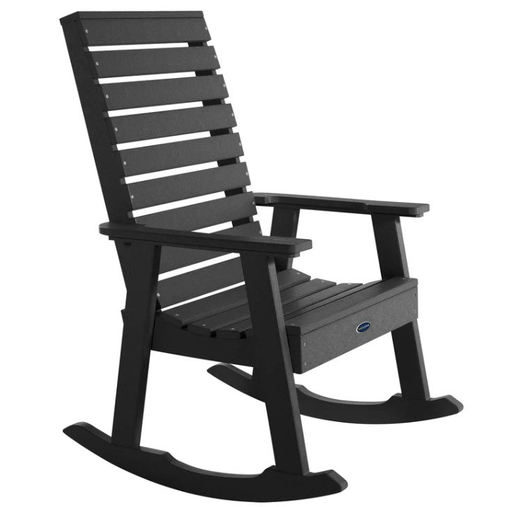 Black rocking chair on a white background