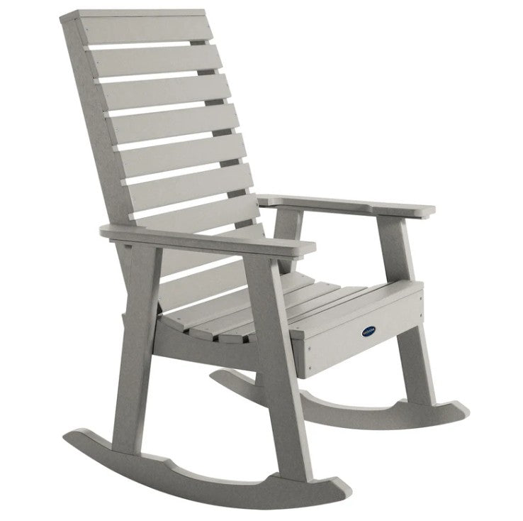 Gray rocking chair on a white background