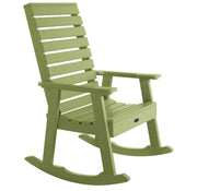 Green rocking chair on a white background