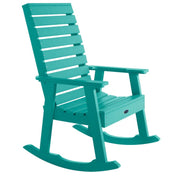 Turquoise rocking chair on a white background