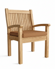 Wooden armchair with a cushion on a white background