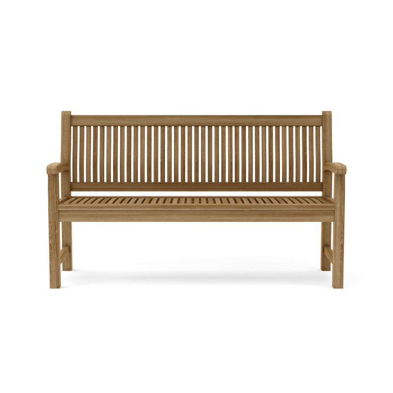 Anderson Teak Sahara 3-seater bench on white background.  