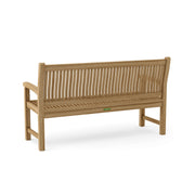 Anderson Teak Sahara 3-seater bench, back view on white background.  
