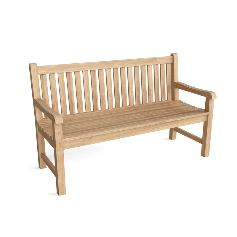 Anderson Teak bench on white background.  