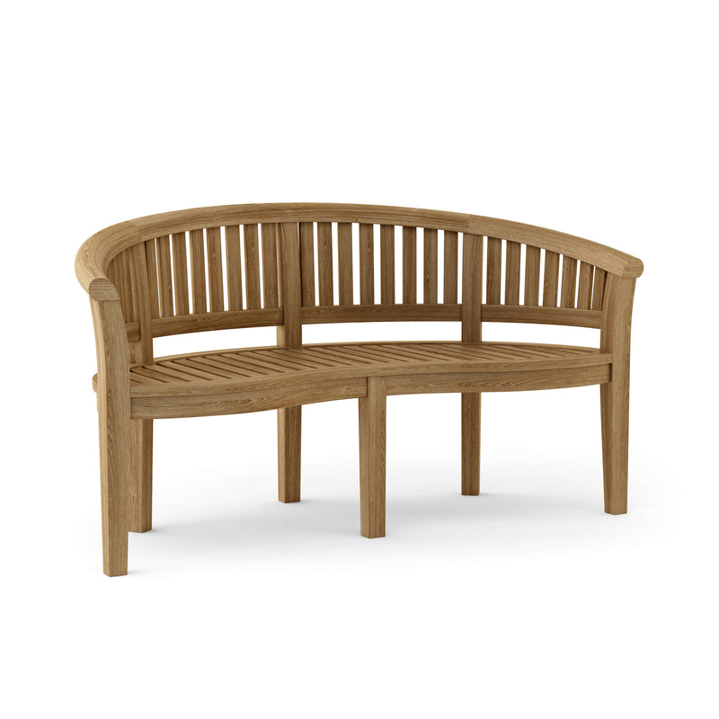 Andrson Teak Curve Bench on a white background.