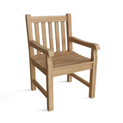 Anderson Teak classic dining armchair on white background.  
