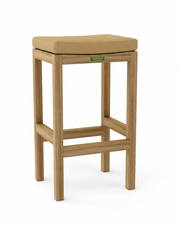 Bar stool with a cushioned seat on a white background