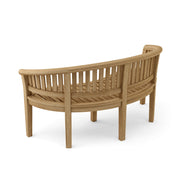 Anderson Teak Curve bench - back view on white background.  