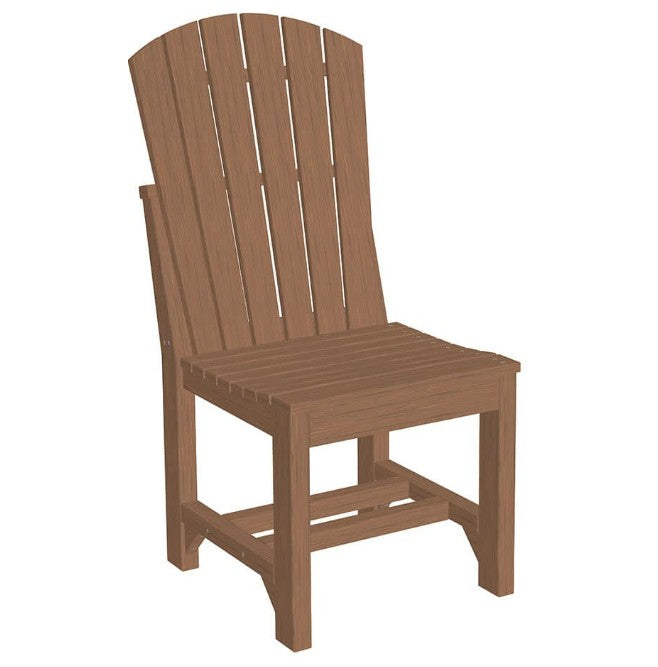 side chair in antique mahogany on white background