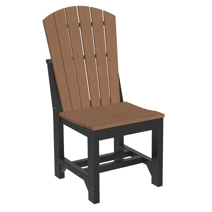 side chair in antique mahogany and black on a white background
