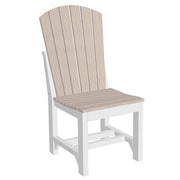 side chair in birch and white on a white background