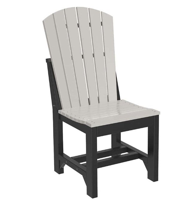 side chair in dove gray and black on a white background