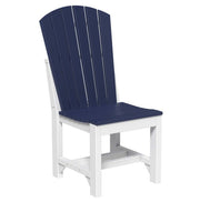 side chair in patriot blue and white on white background