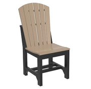 side chair in weatherwood and black on a white background
