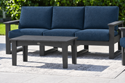 Slate sofa with Spectrum Indigo cushions