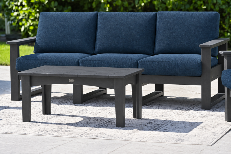 Slate sofa with Spectrum Indigo cushions