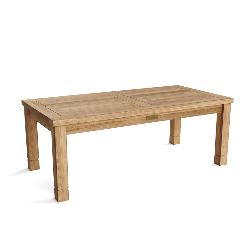 Wooden outdoor table on a white background